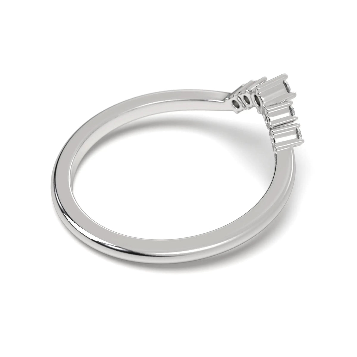 Silver Crown Curve Ring