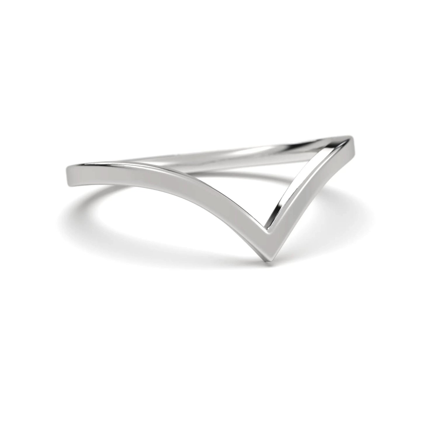 Minimal silver V Shape Ring