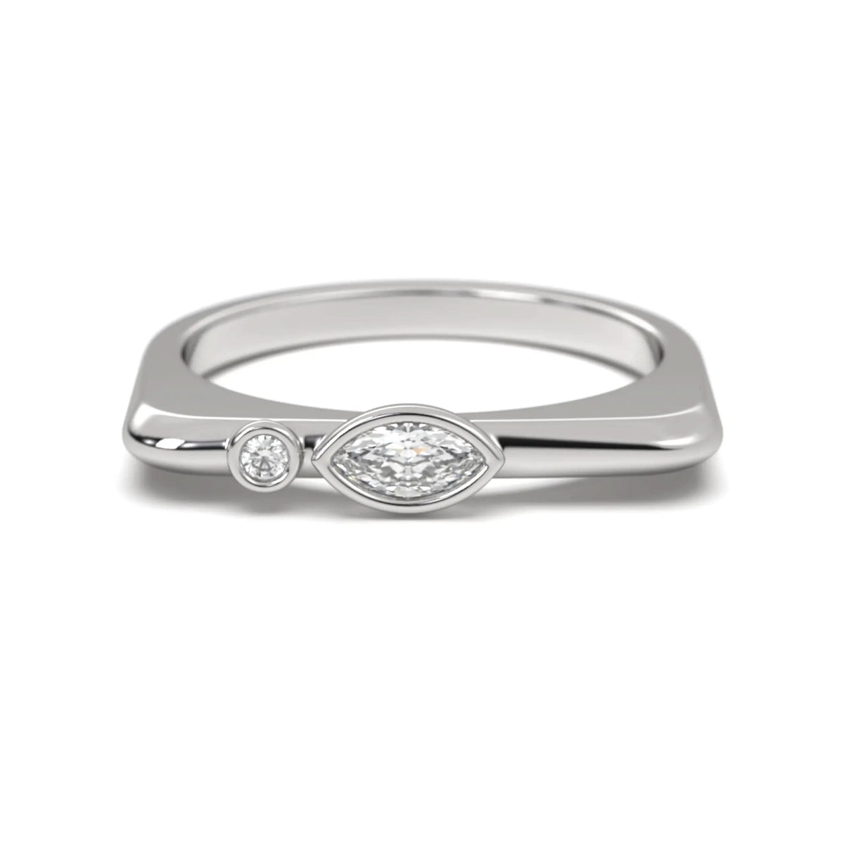 silver Marquise Accent Ring