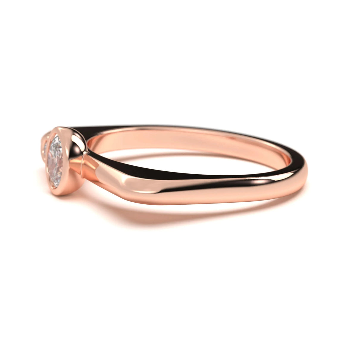 Minimal silver Oval Diamond Ring