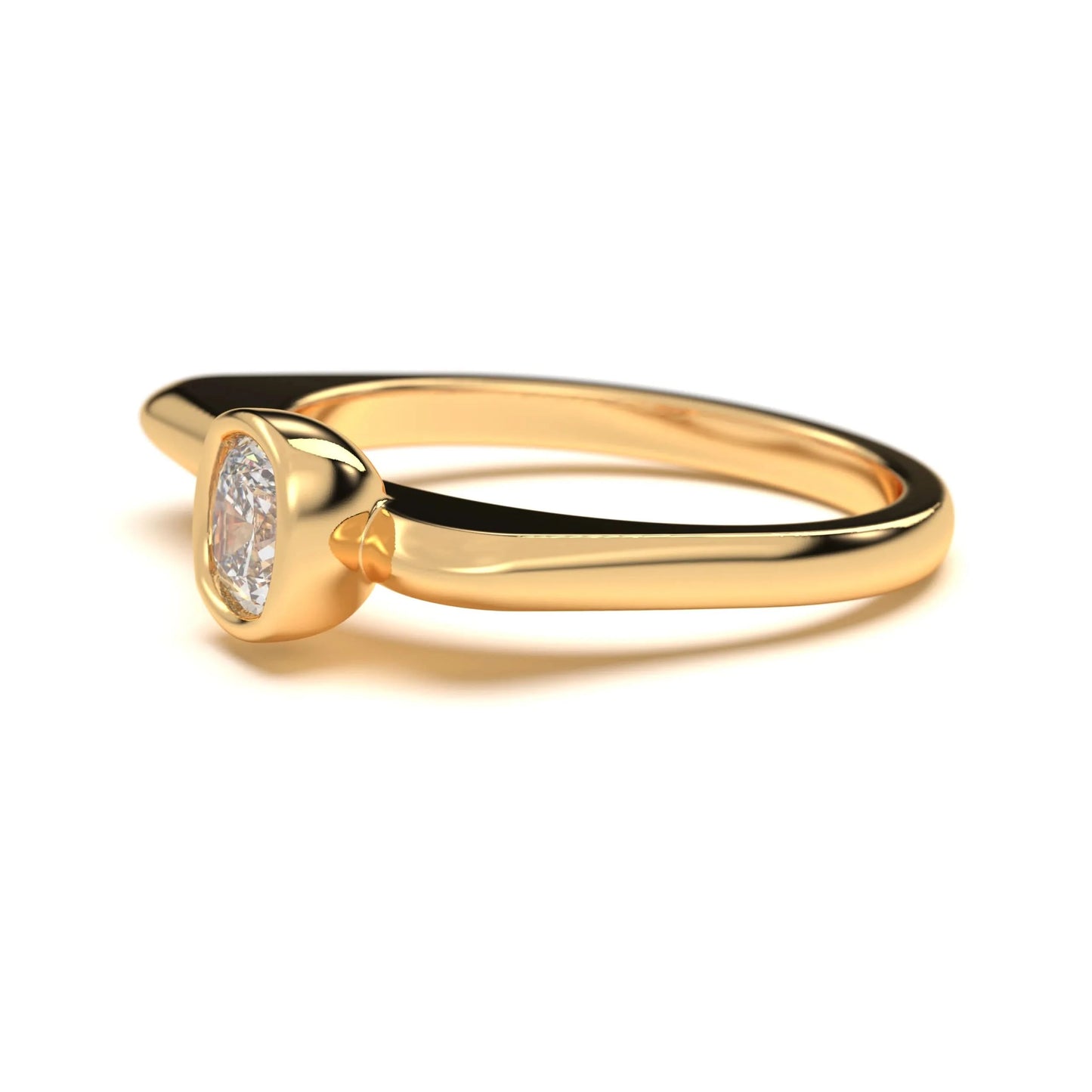 silver Cushion Solitaire Ring