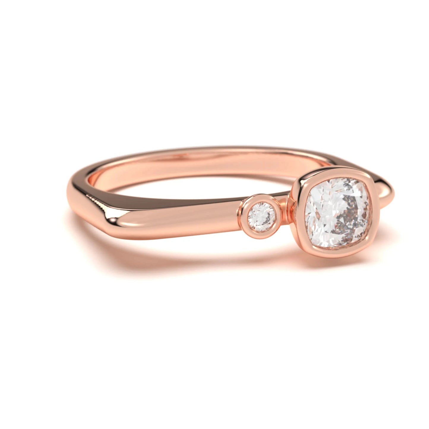 silver Cushion Solitaire Ring