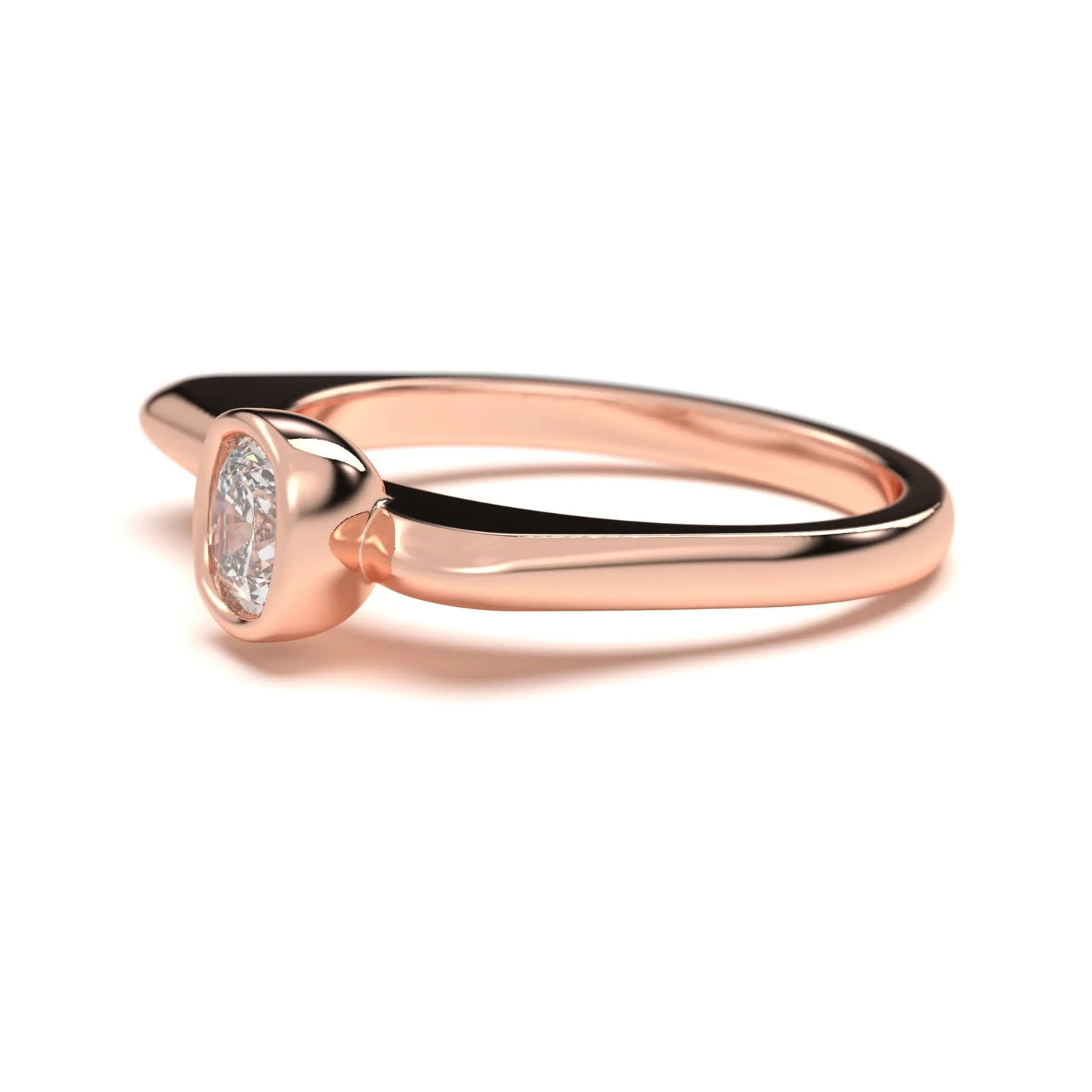 silver Cushion Solitaire Ring