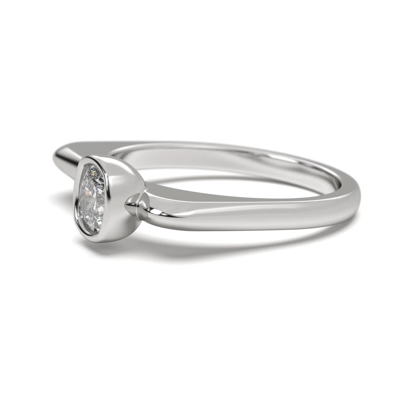 silver Cushion Solitaire Ring