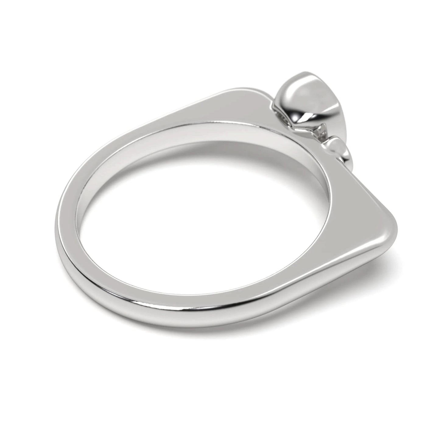 silver Cushion Solitaire Ring