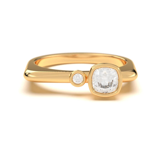 silver Cushion Solitaire Ring