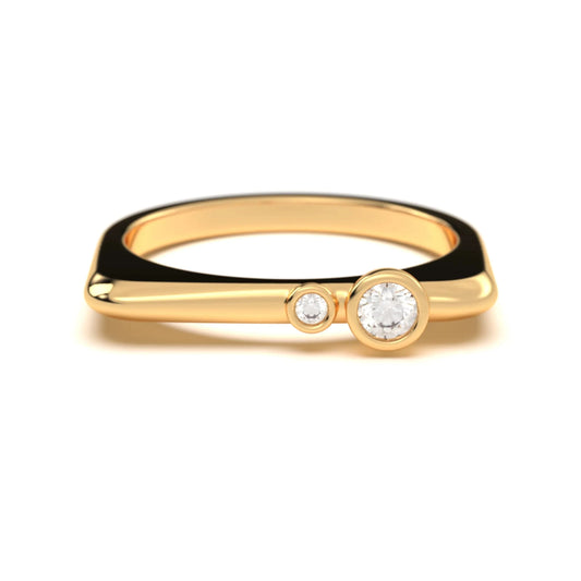 Modern Two-Stone Silver Ring