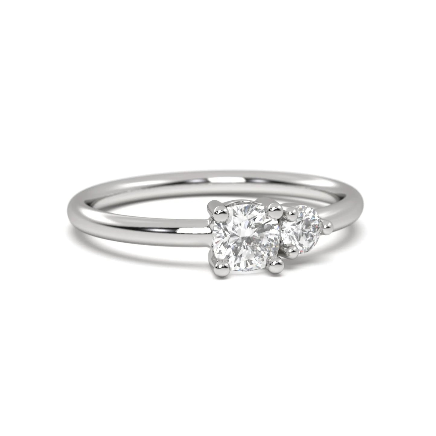 Classic silver Two-Stone Diamond Ring