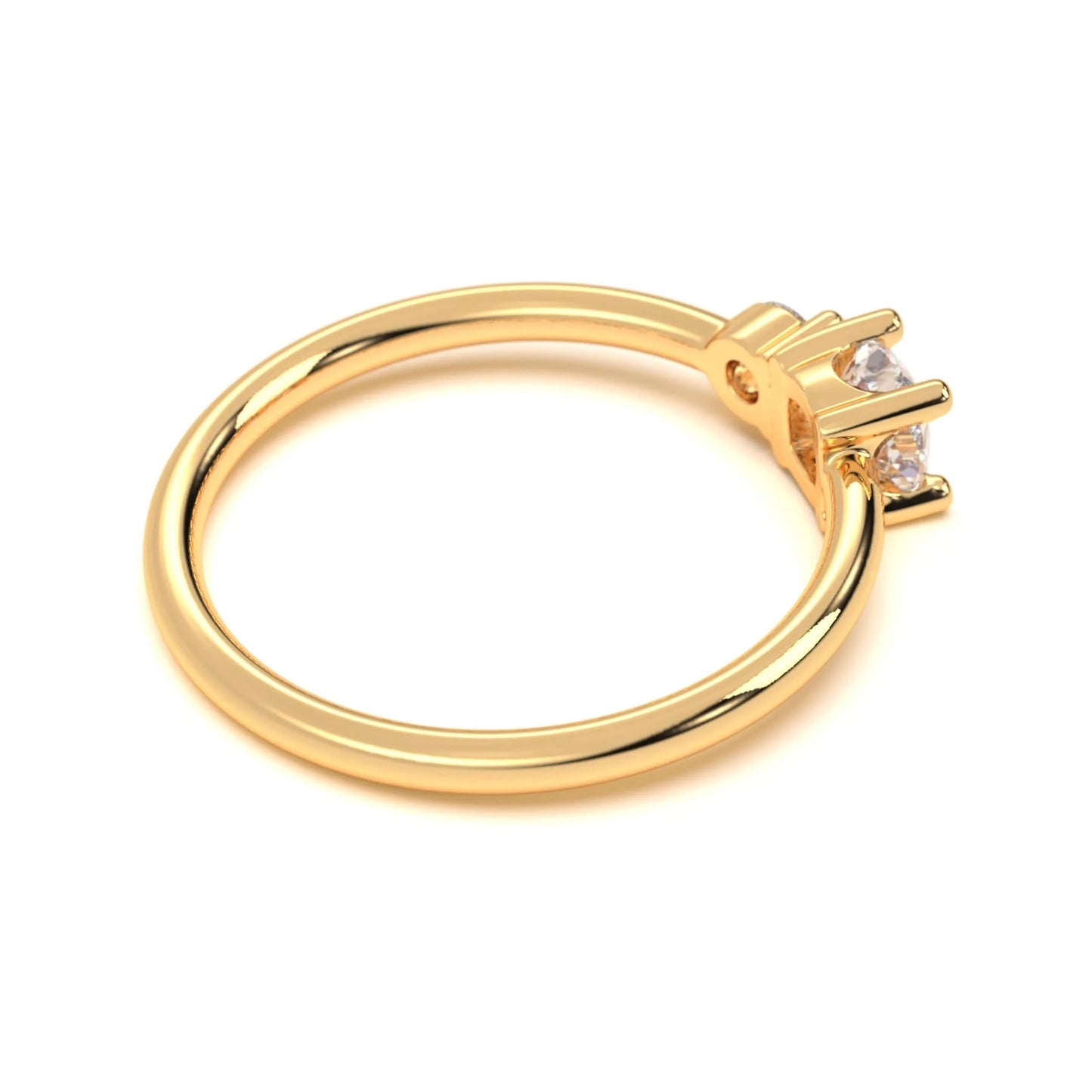 Classic silver Two-Stone Diamond Ring