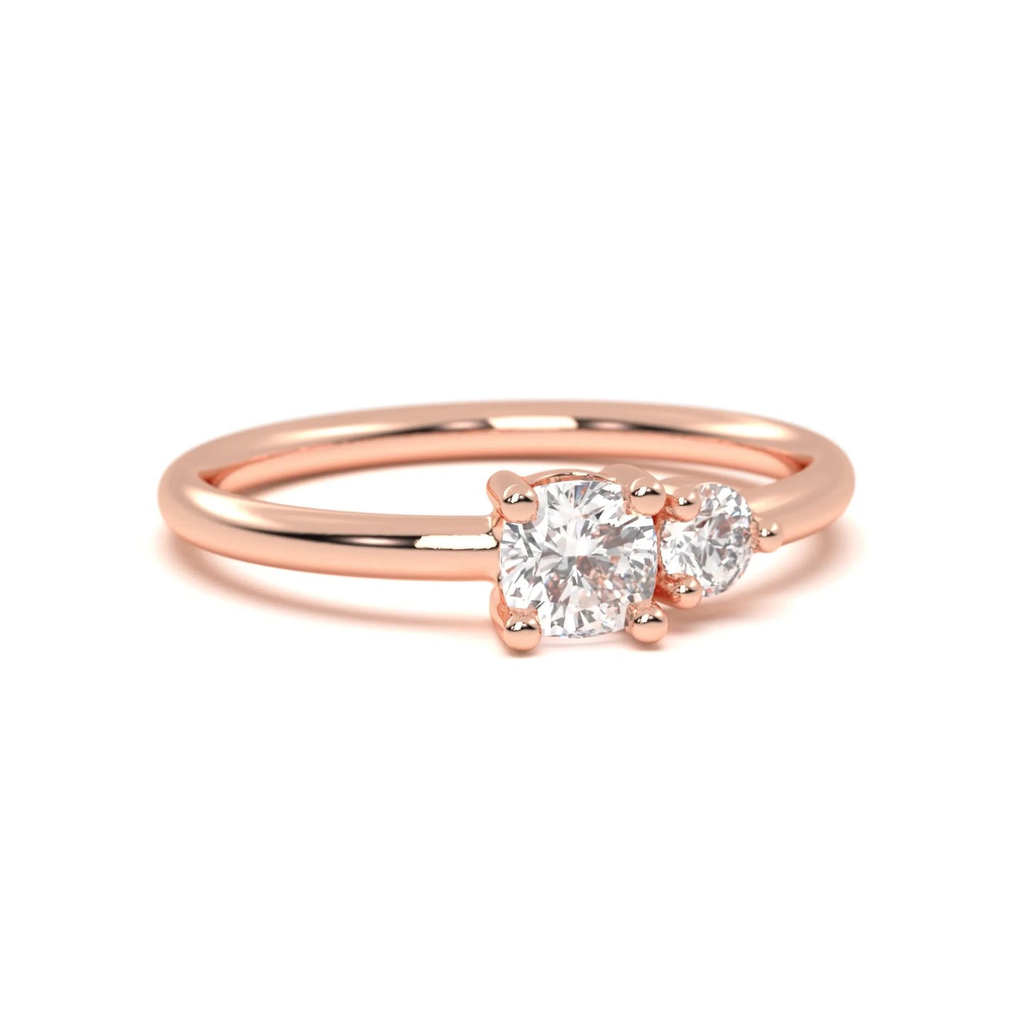 Classic silver Two-Stone Diamond Ring