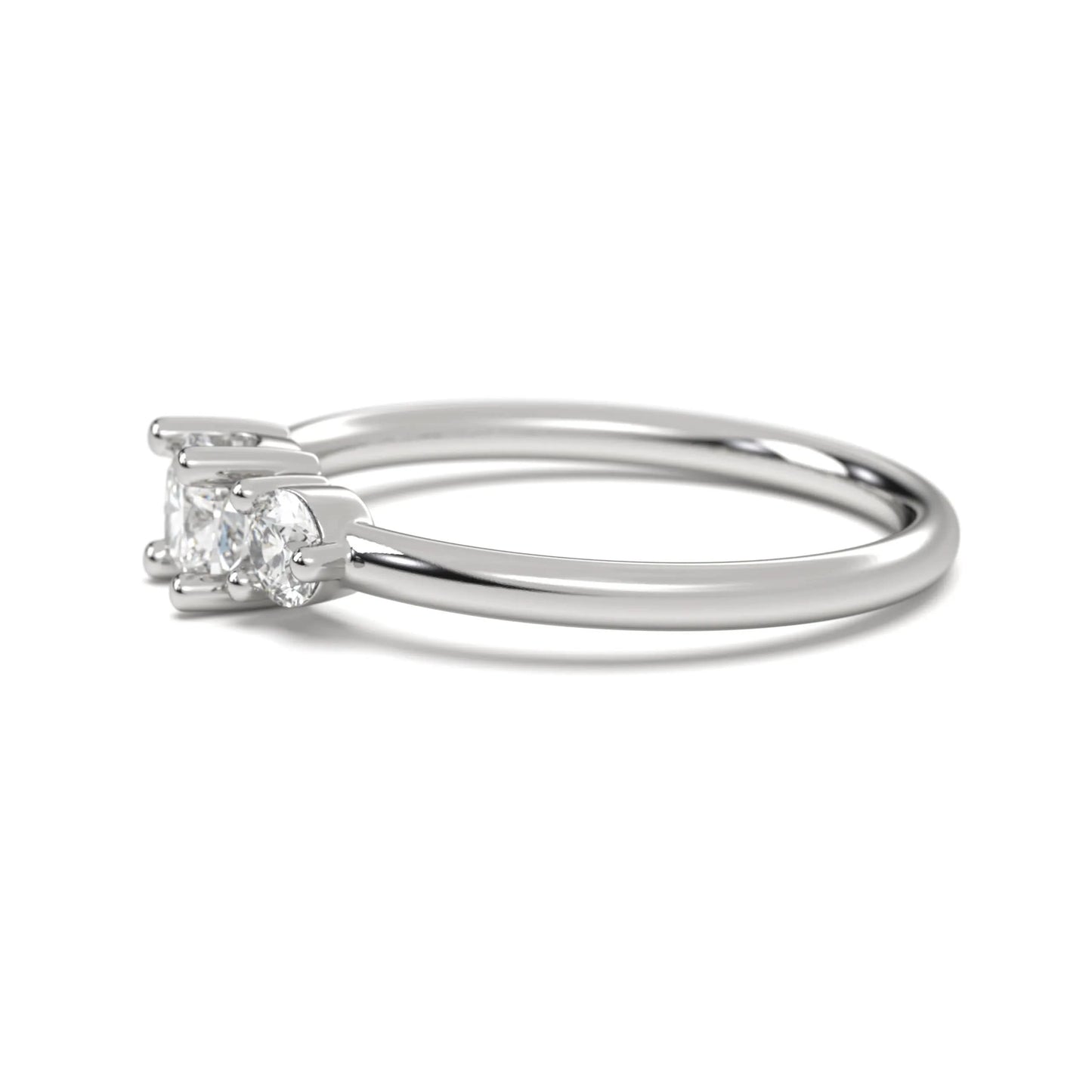 Classic silver Two-Stone Diamond Ring