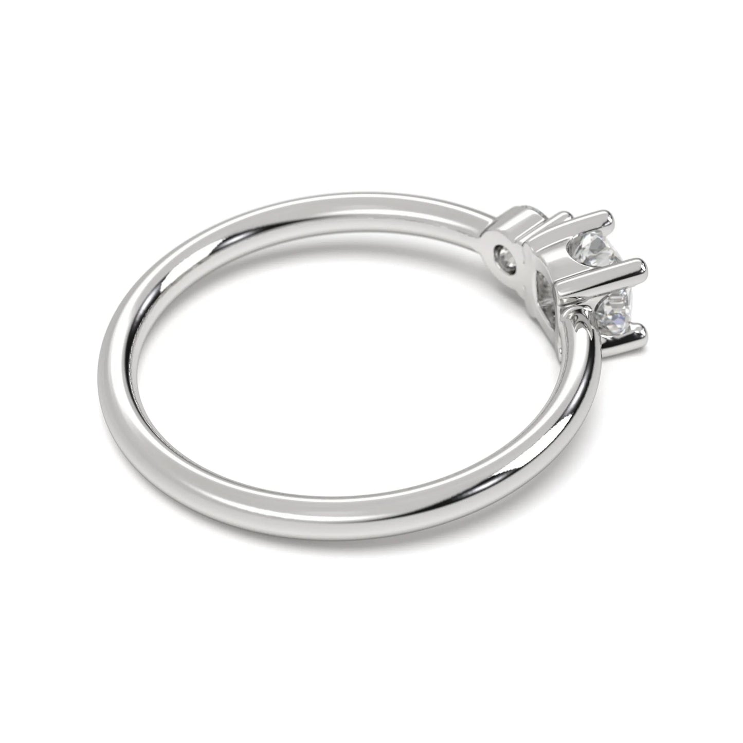 Classic silver Two-Stone Diamond Ring
