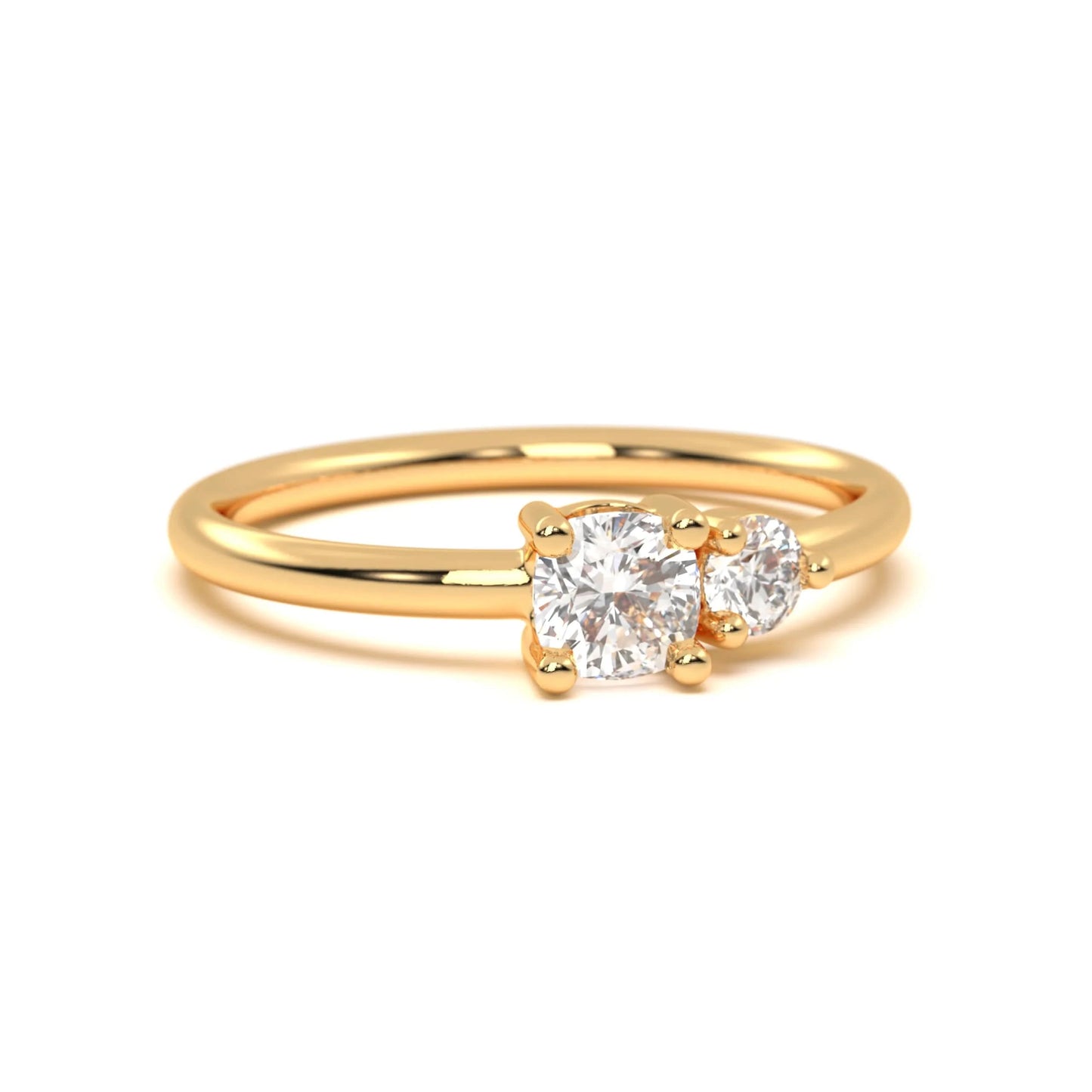 Classic silver Two-Stone Diamond Ring