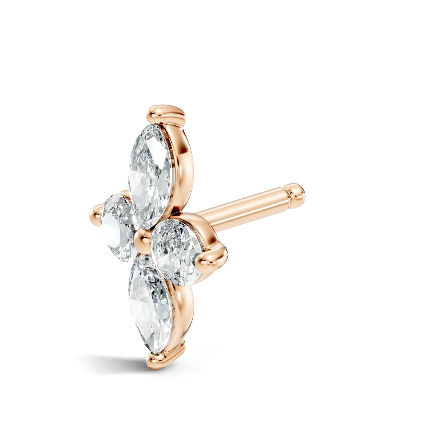 silver Marquise Bloom Nose Pin