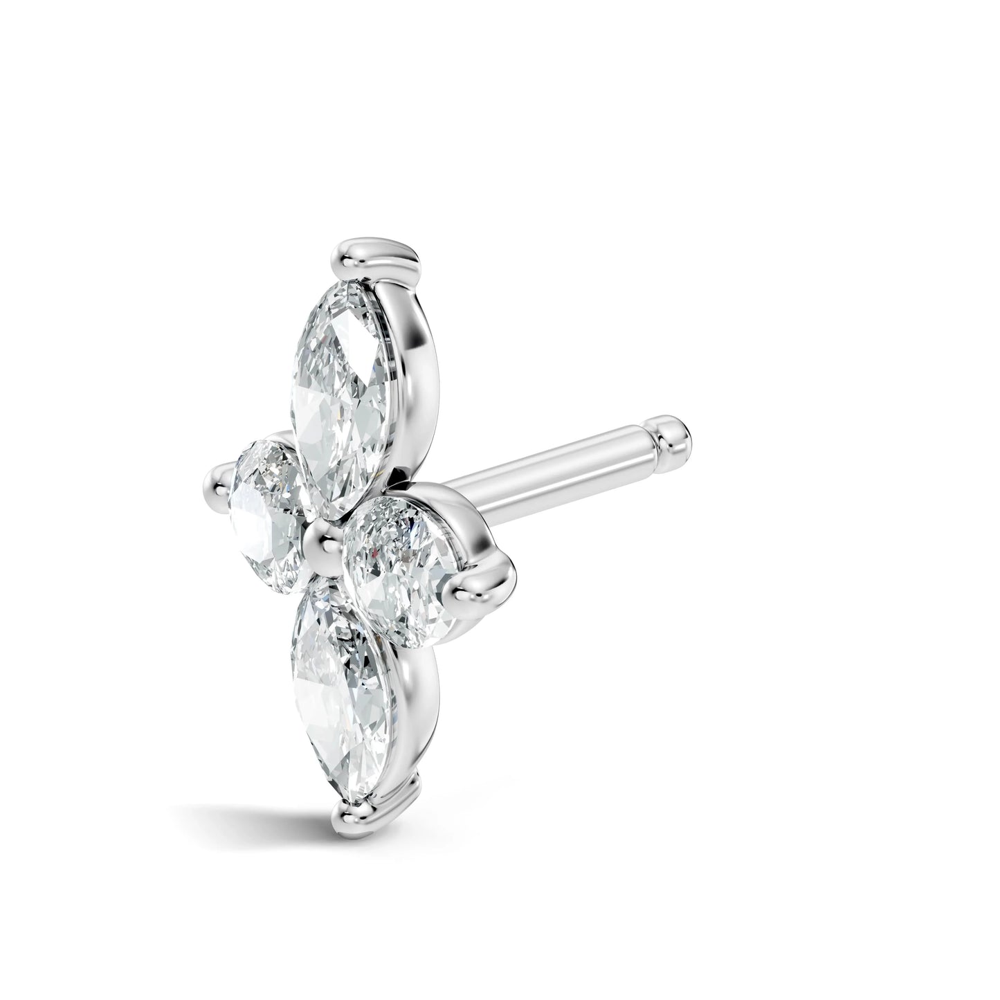 silver Marquise Bloom Nose Pin