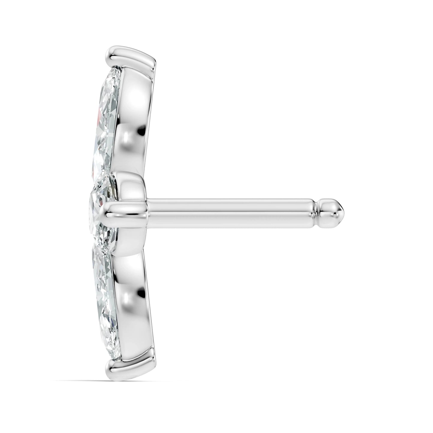silver Marquise Bloom Nose Pin
