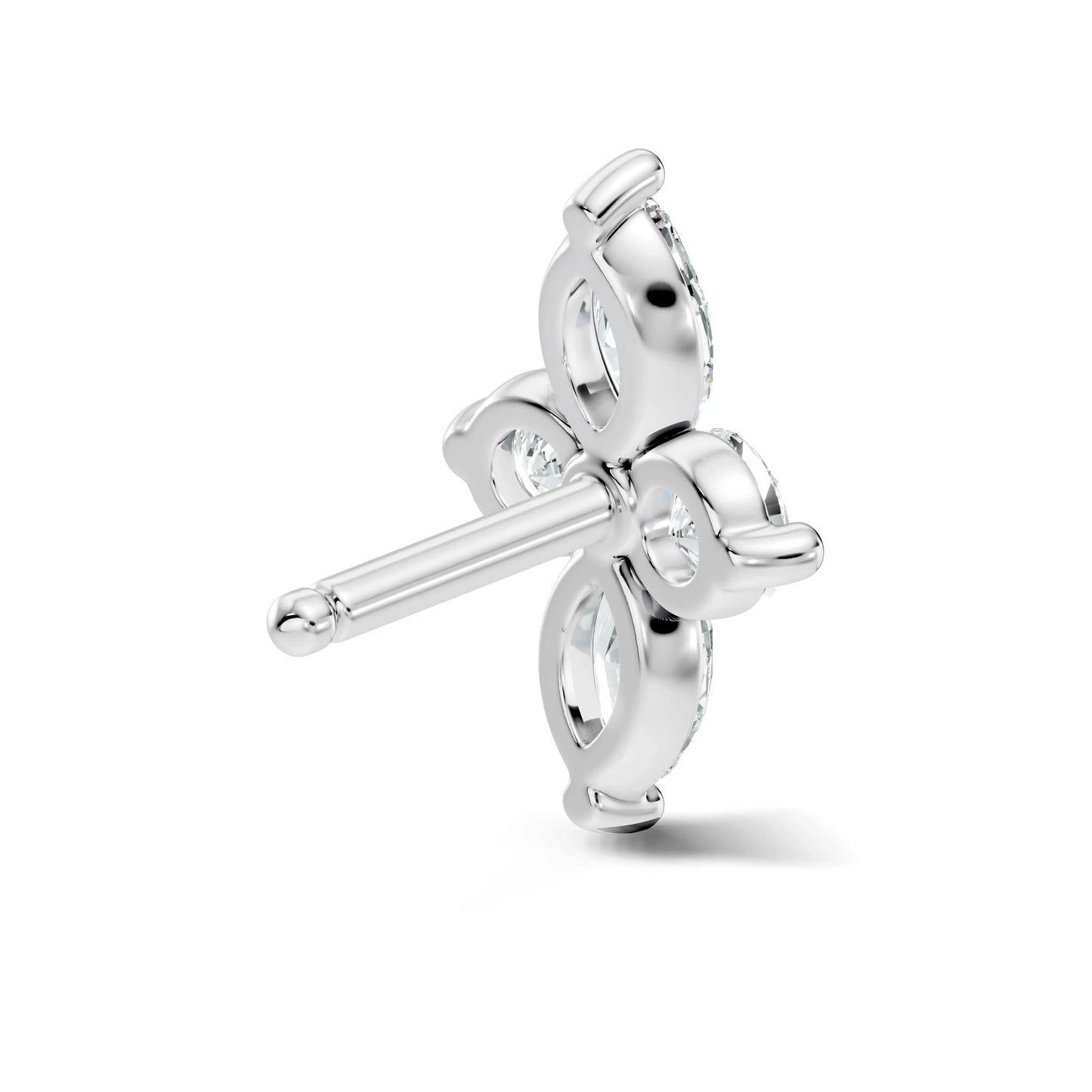 silver Marquise Bloom Nose Pin