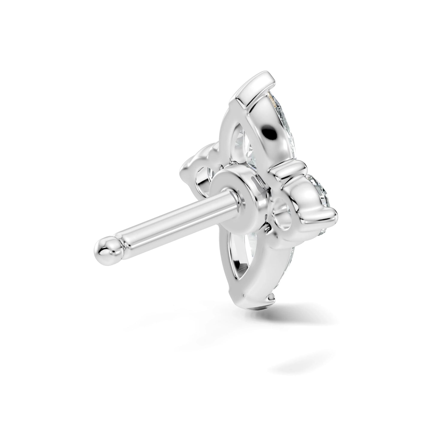 silver Royal Cluster Nose Pin