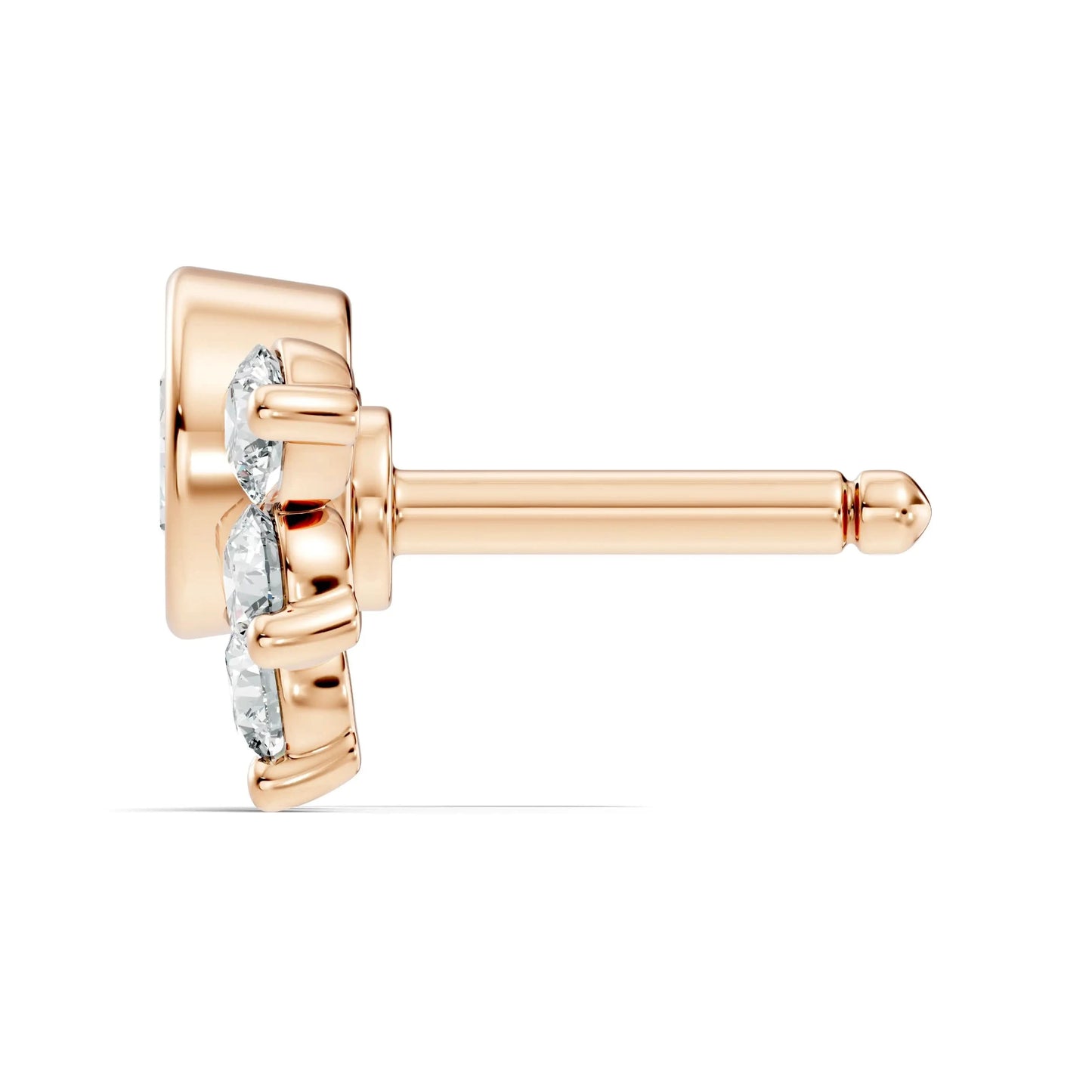 silver Diamond Blossom Nose Pin