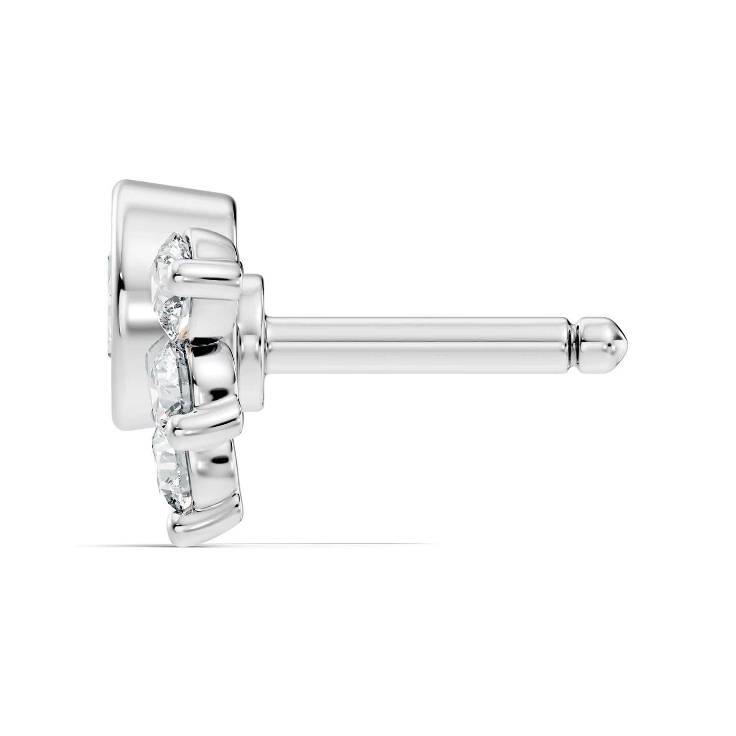 silver Diamond Blossom Nose Pin