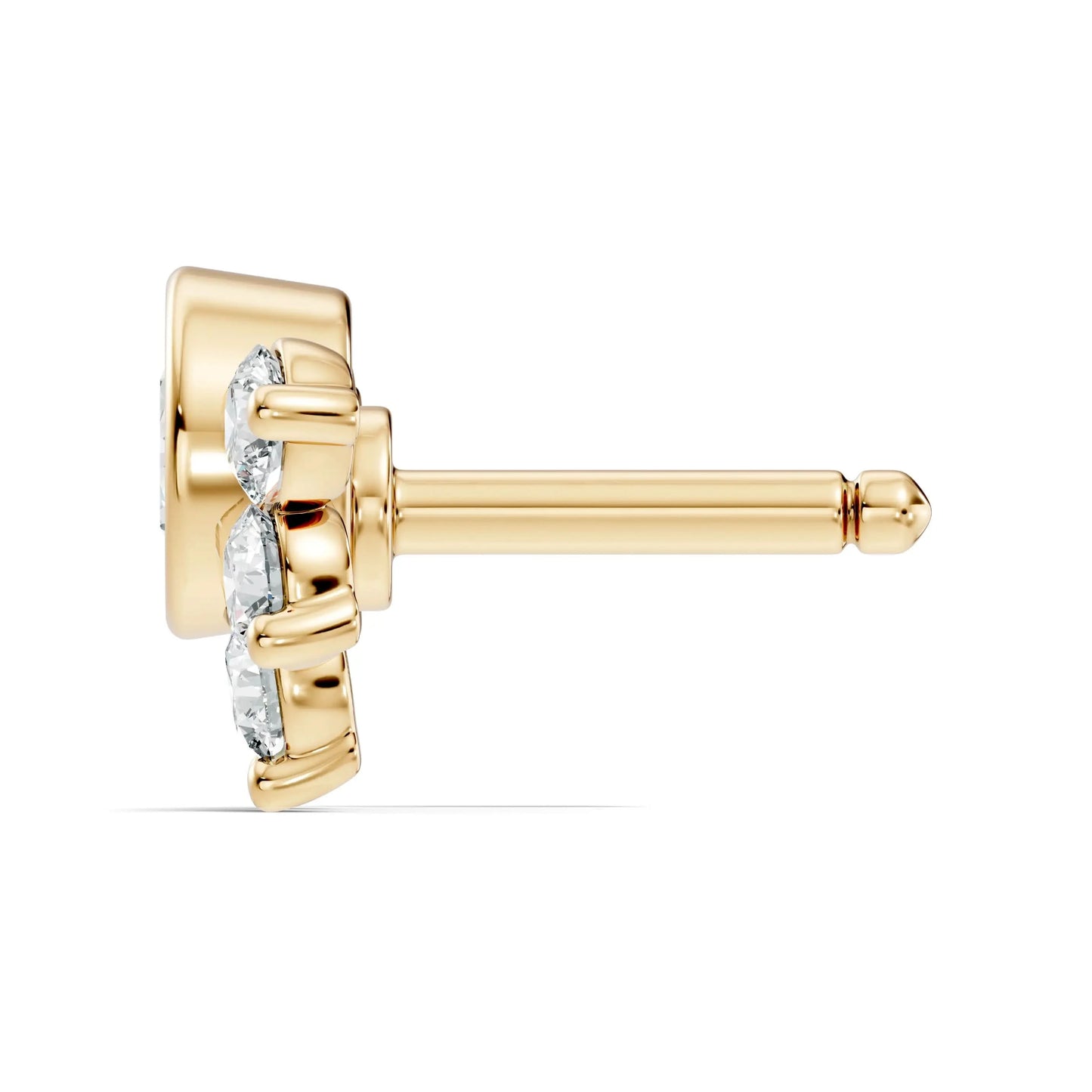 silver Diamond Blossom Nose Pin