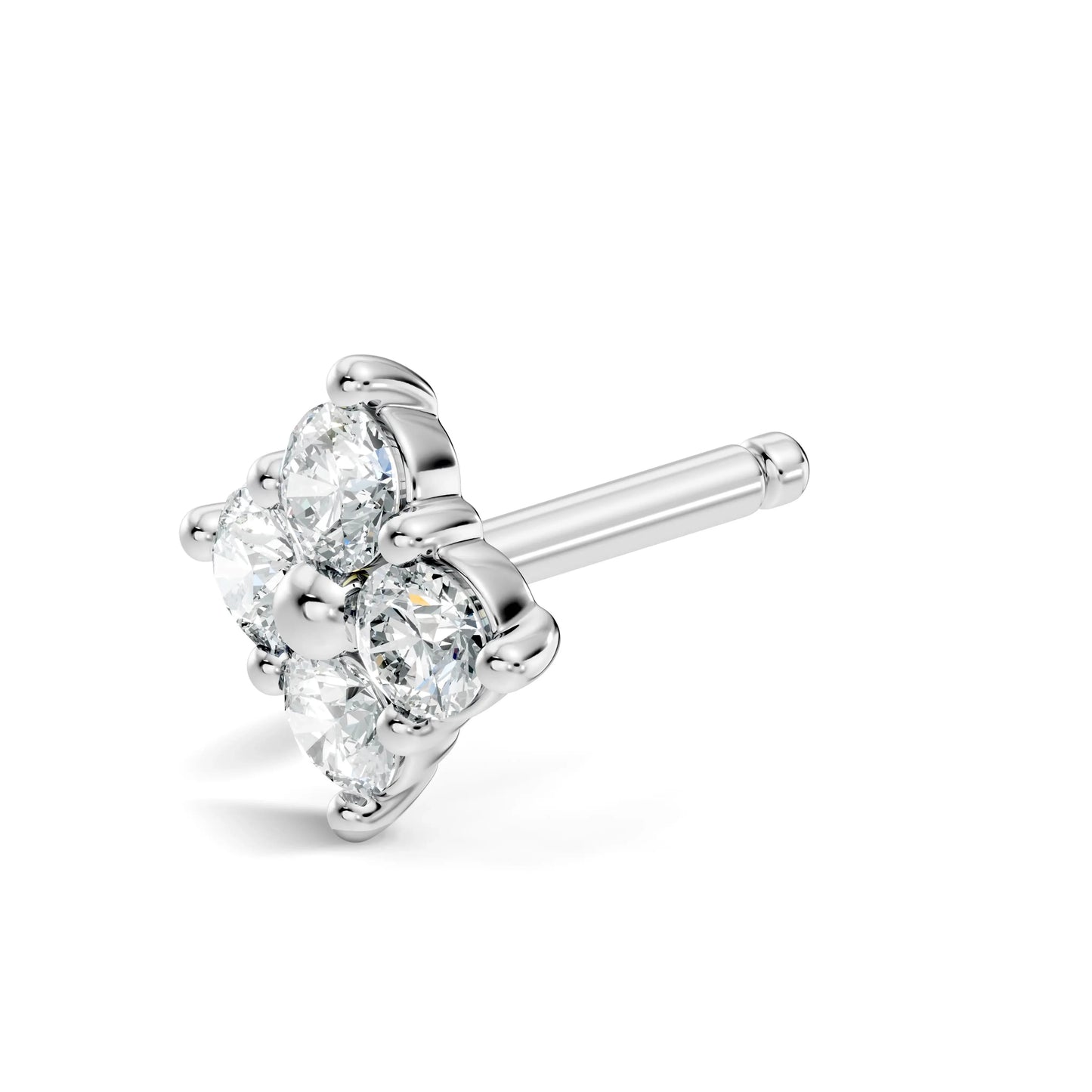 silver Aura Diamond Nose Pin