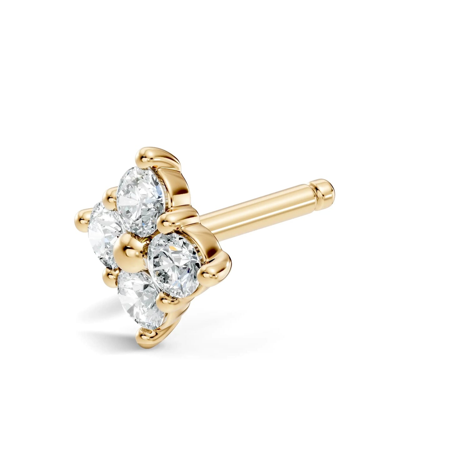 silver Aura Diamond Nose Pin