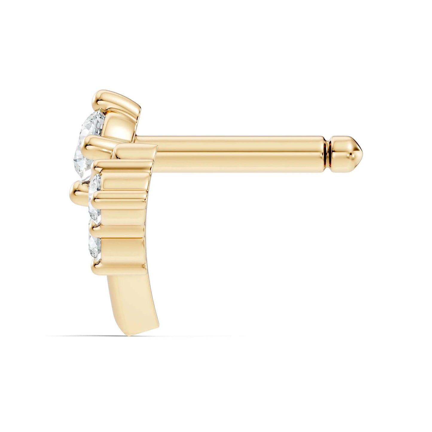 silver V-Glow Diamond Nose Pin