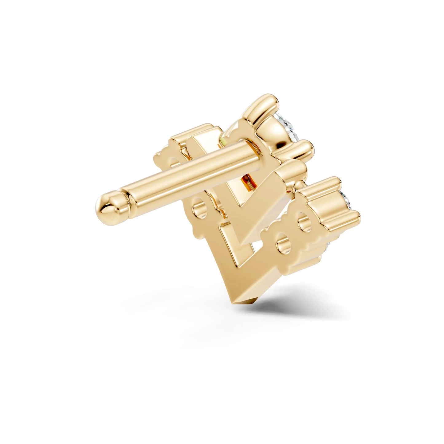 silver V-Glow Diamond Nose Pin