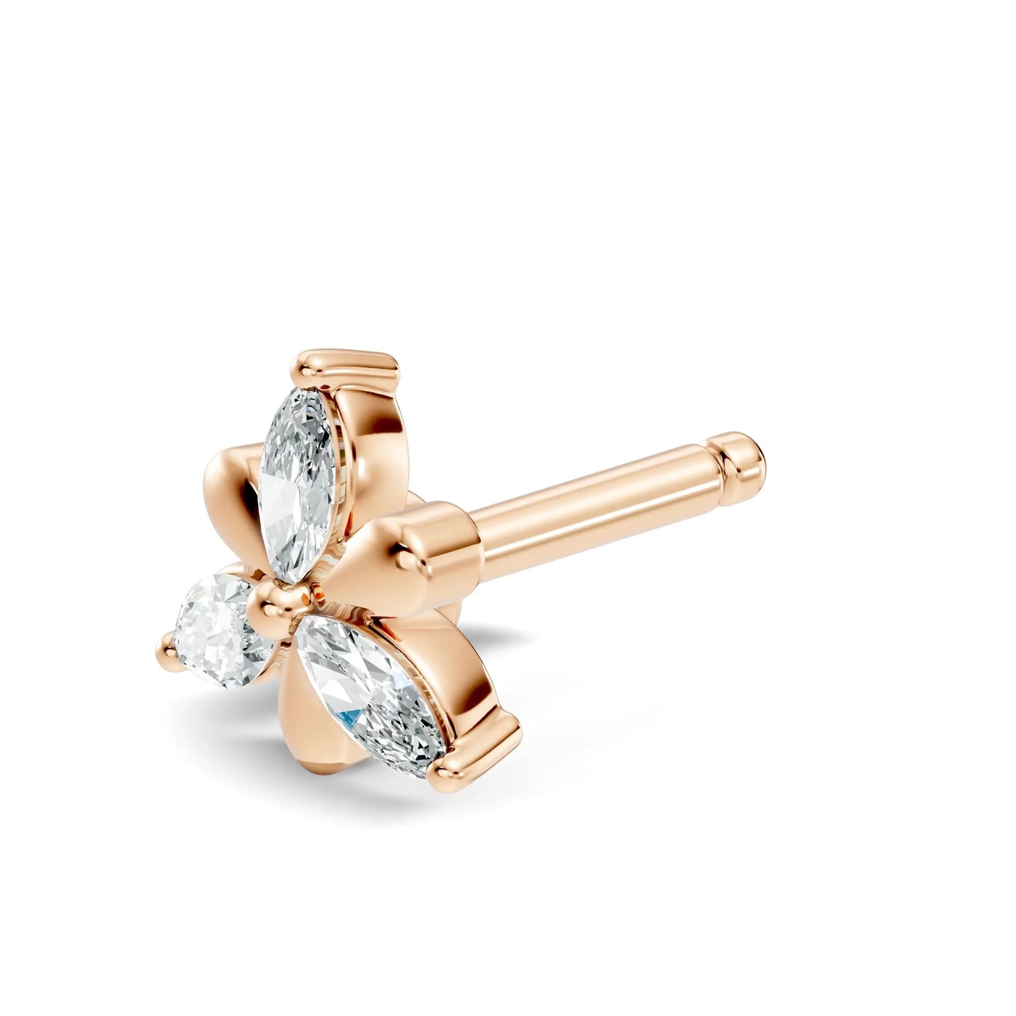 silver Petalite Spark Nose Pin