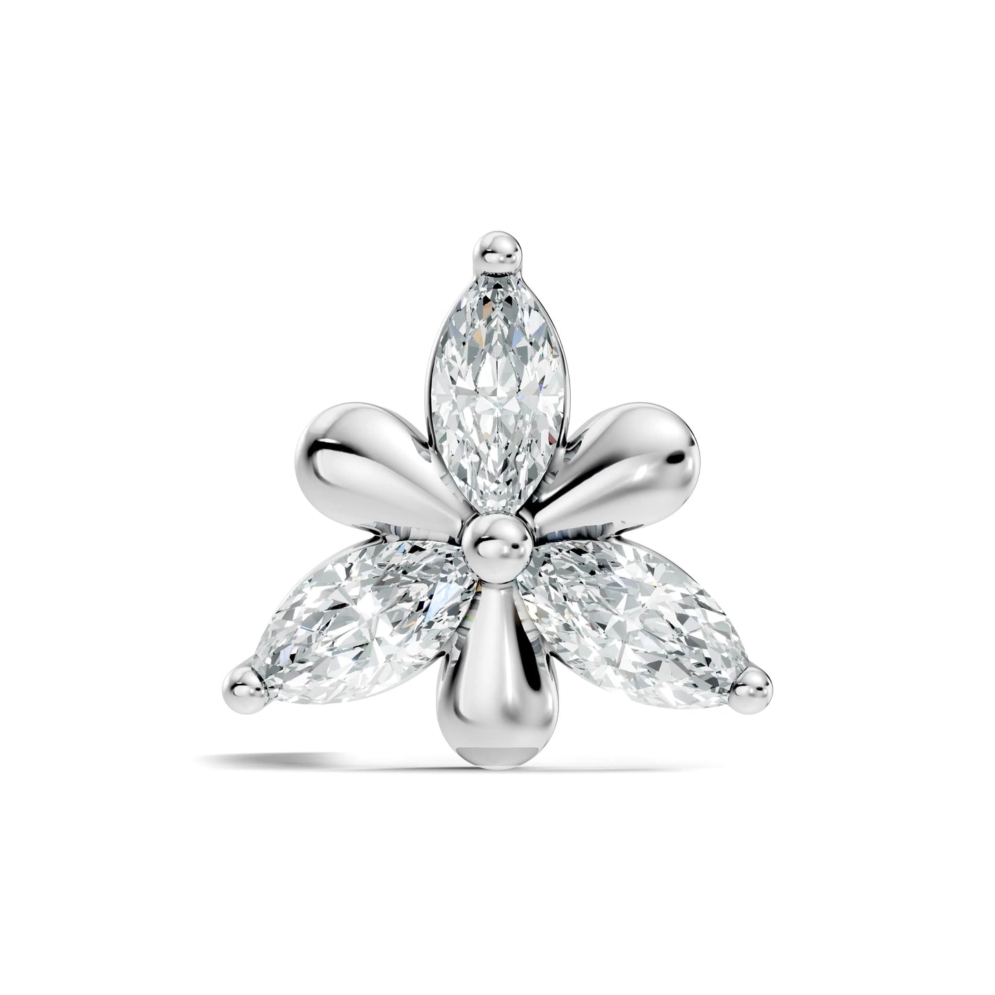 silver Petalite Spark Nose Pin