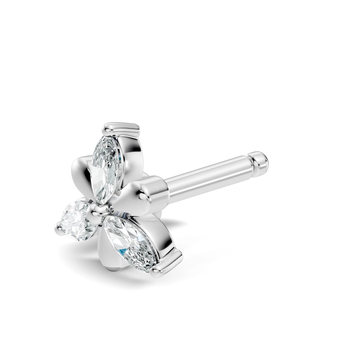 silver Petalite Spark Nose Pin