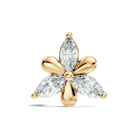 silver Petalite Spark Nose Pin