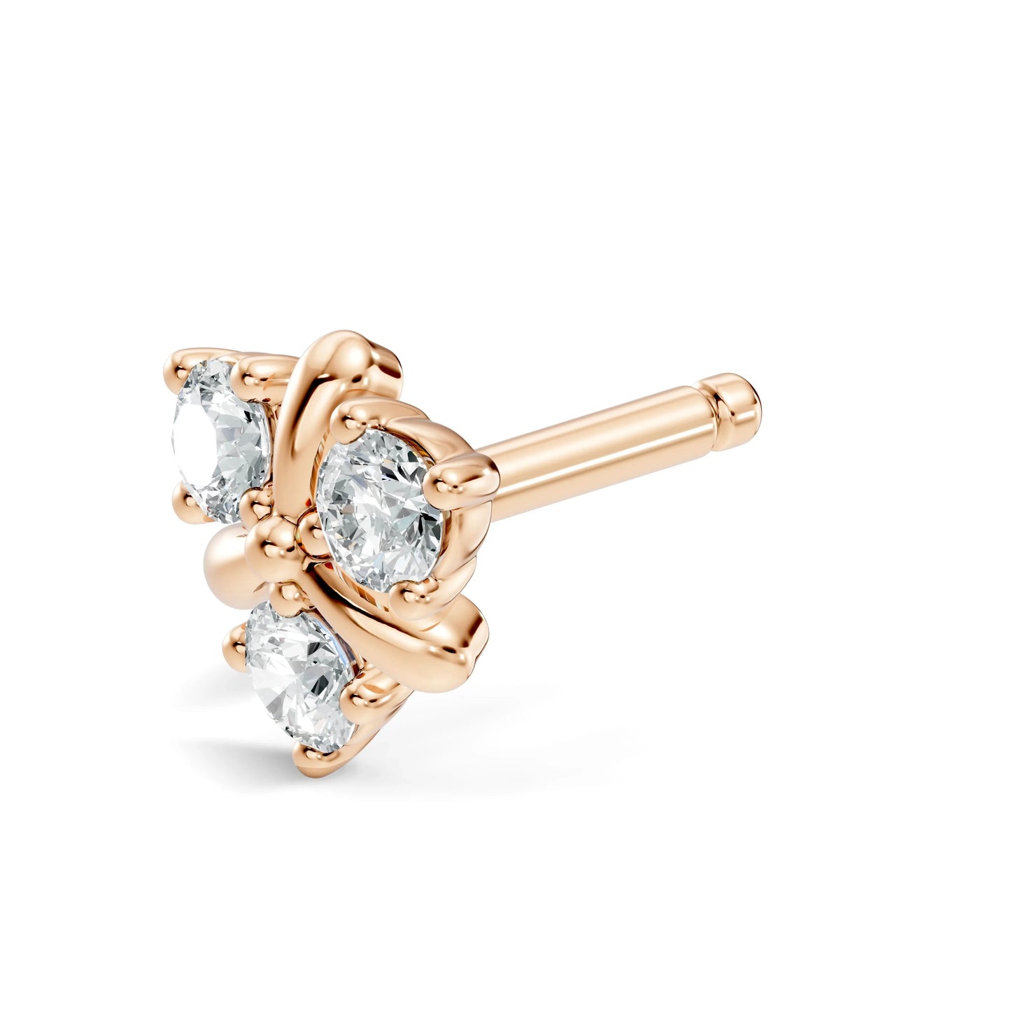 silver Flora Glow Nose Pin