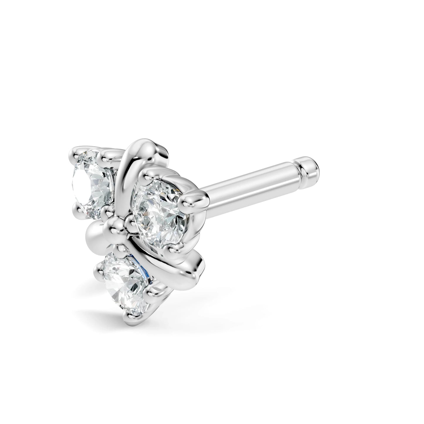 silver Flora Glow Nose Pin