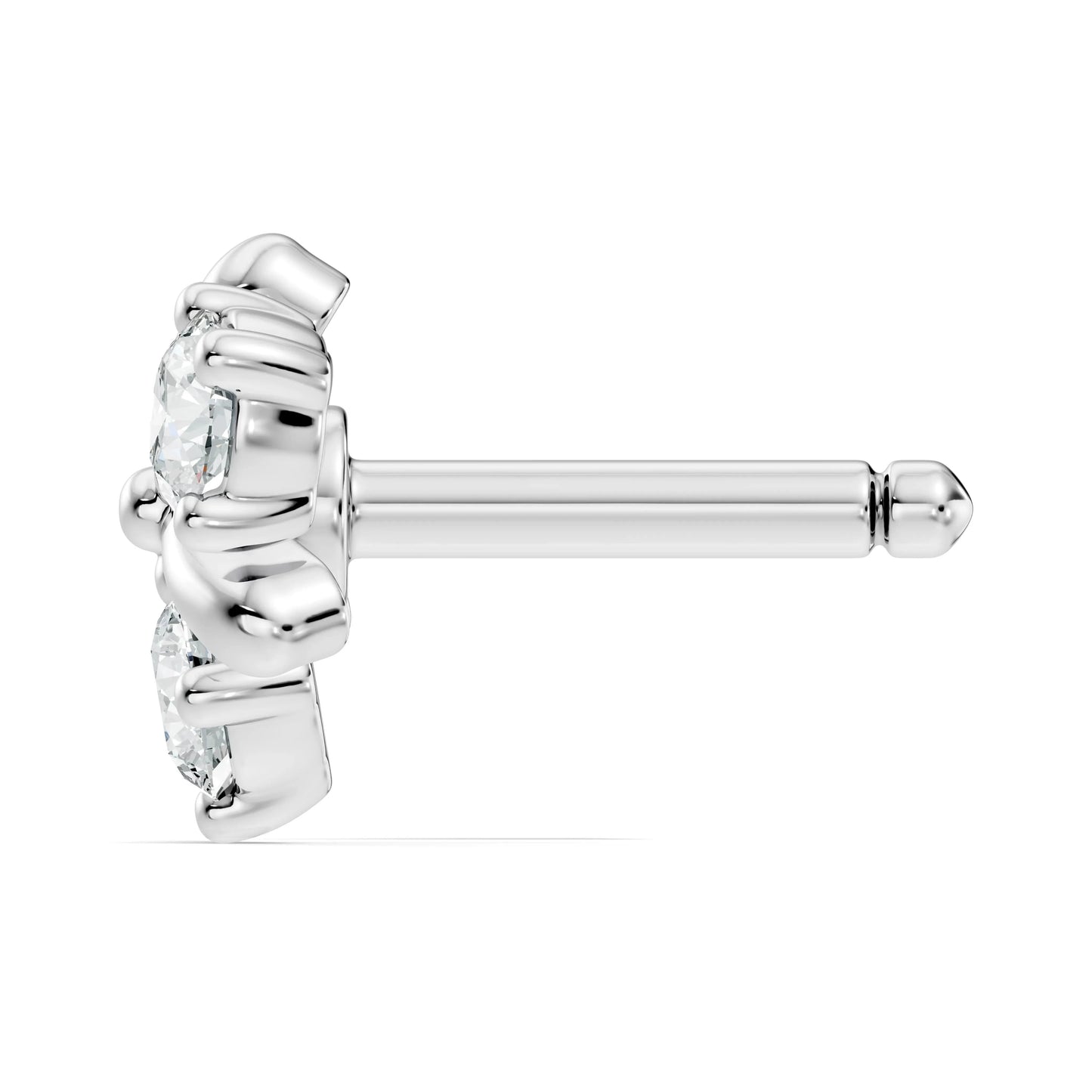 silver Flora Glow Nose Pin