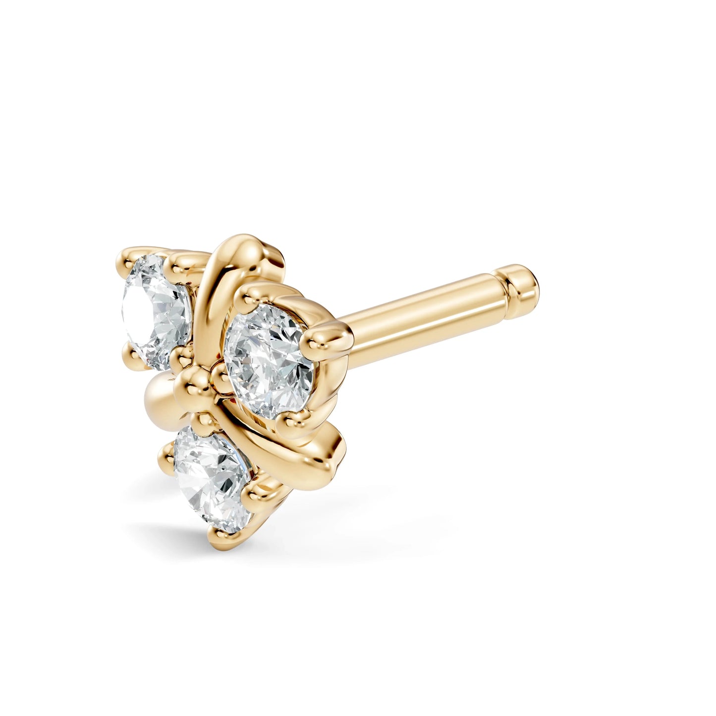 silver Flora Glow Nose Pin