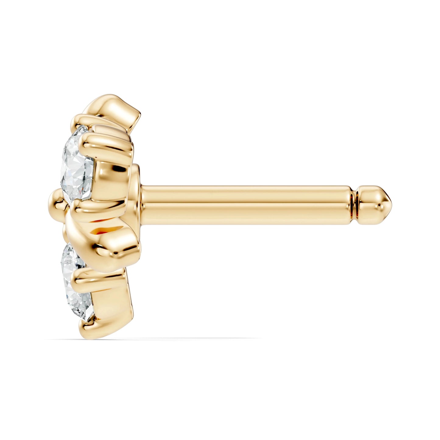 silver Flora Glow Nose Pin
