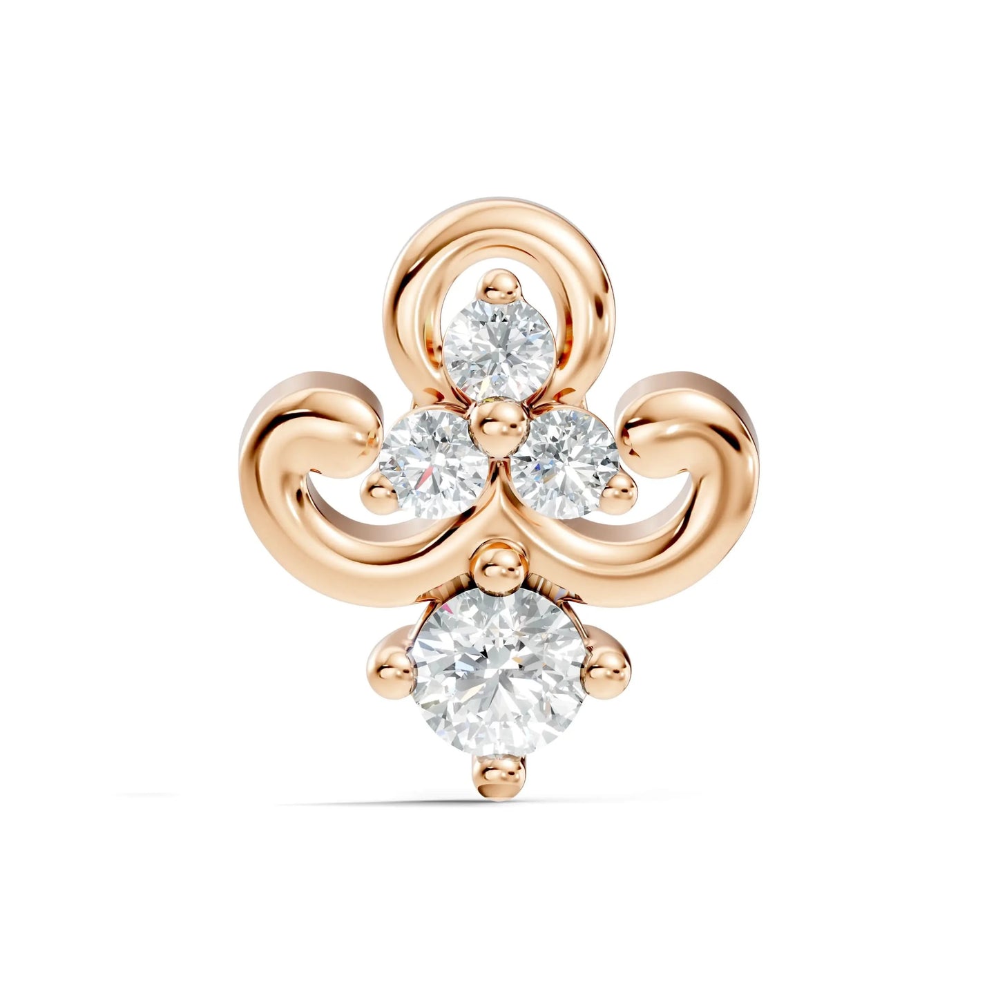 silver Divine Spark Nose Pin
