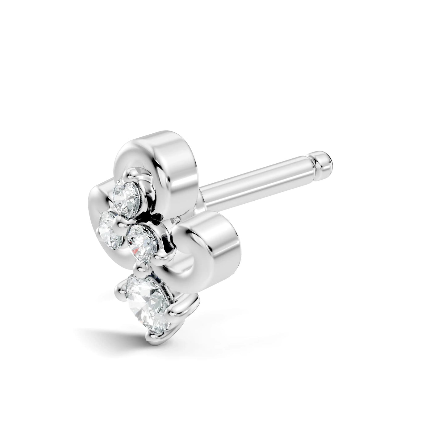 silver Divine Spark Nose Pin