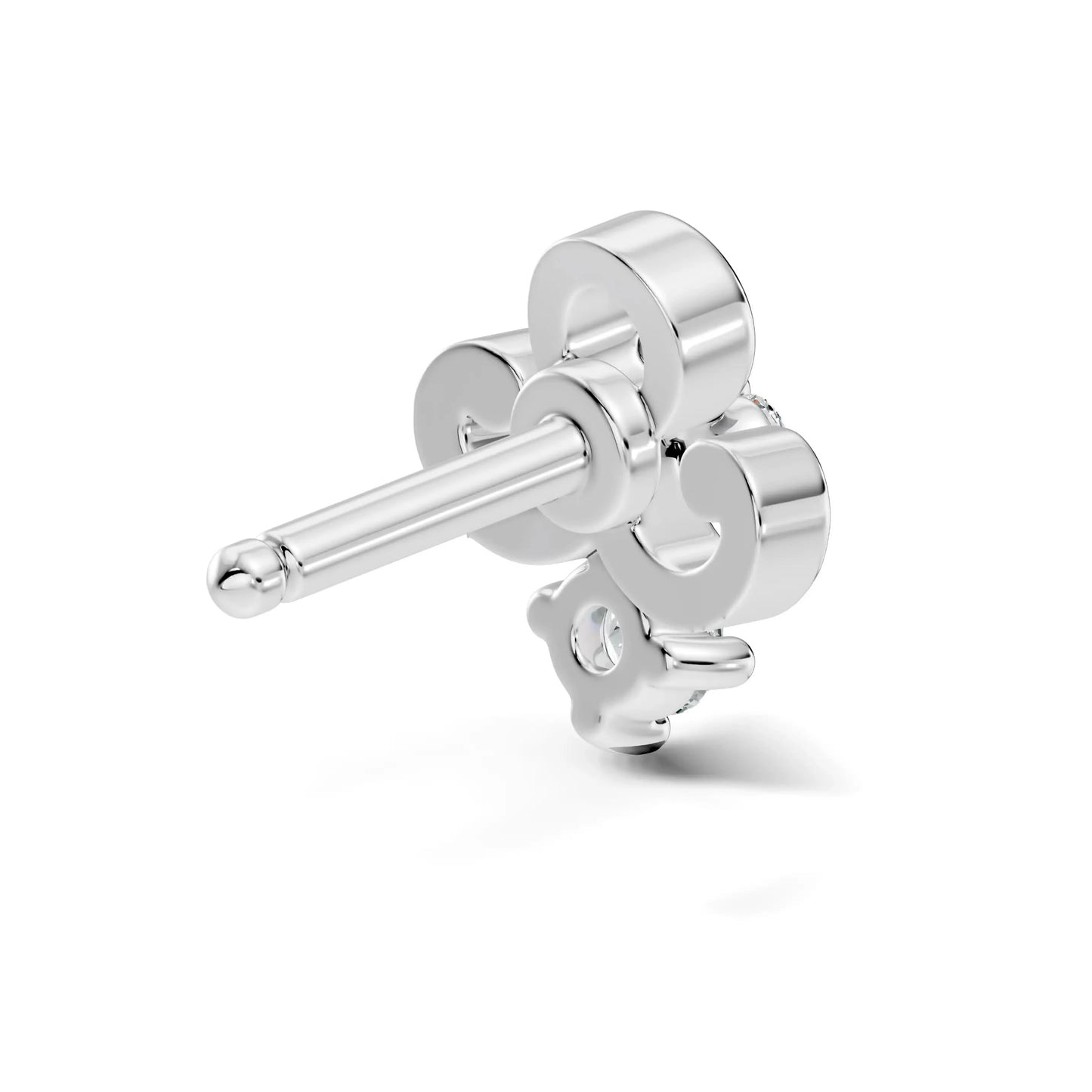 silver Divine Spark Nose Pin