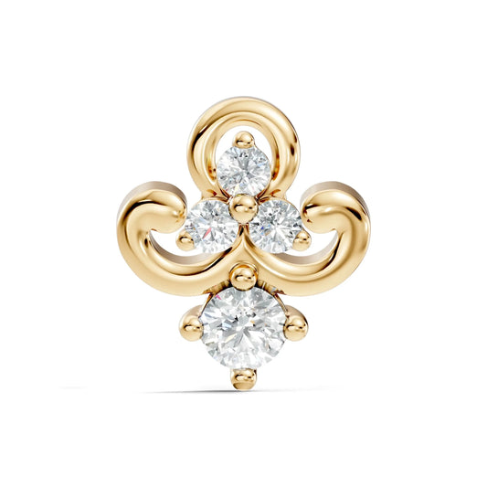 silver Divine Spark Nose Pin