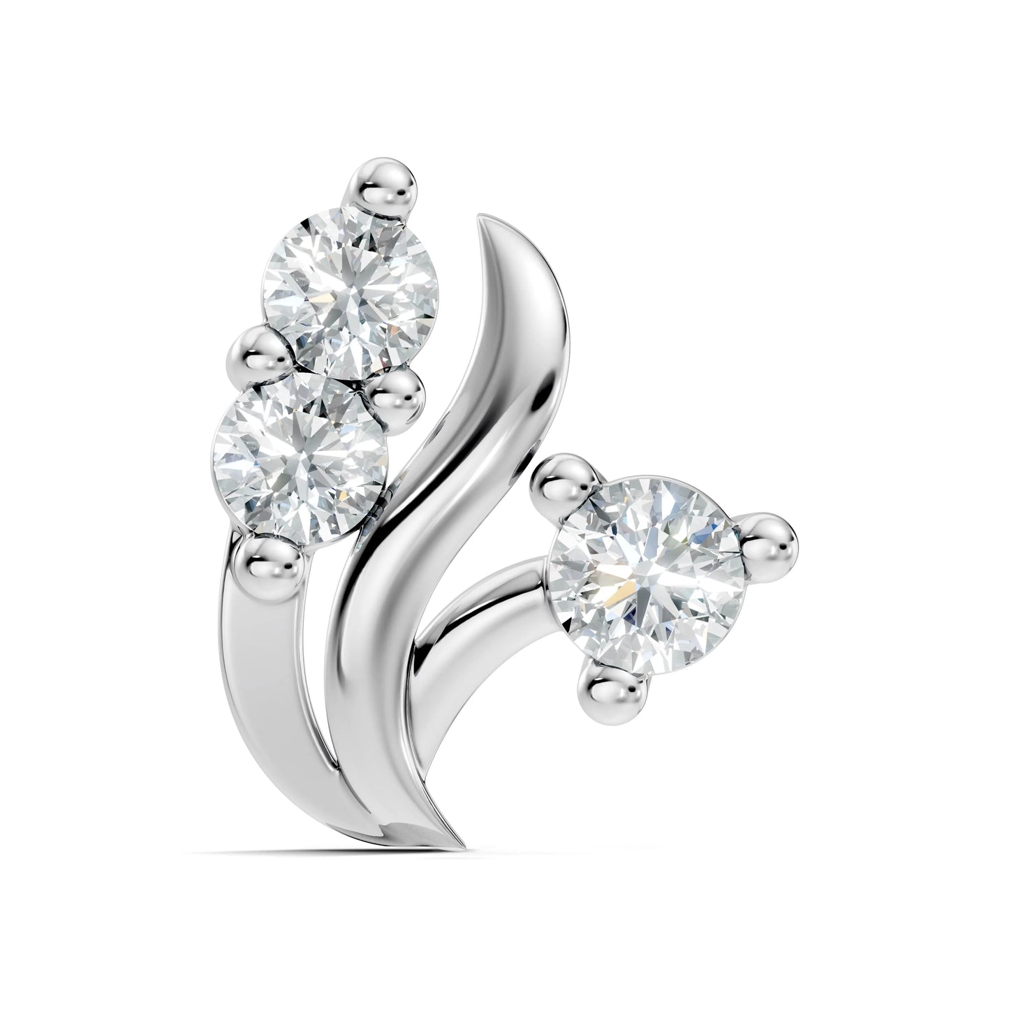 silver Aura Shine Nose Pin