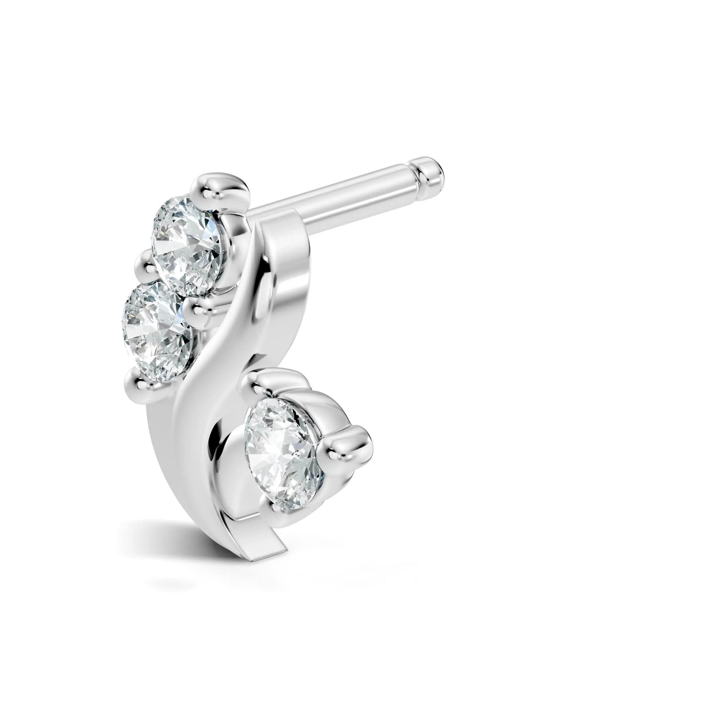 silver Aura Shine Nose Pin