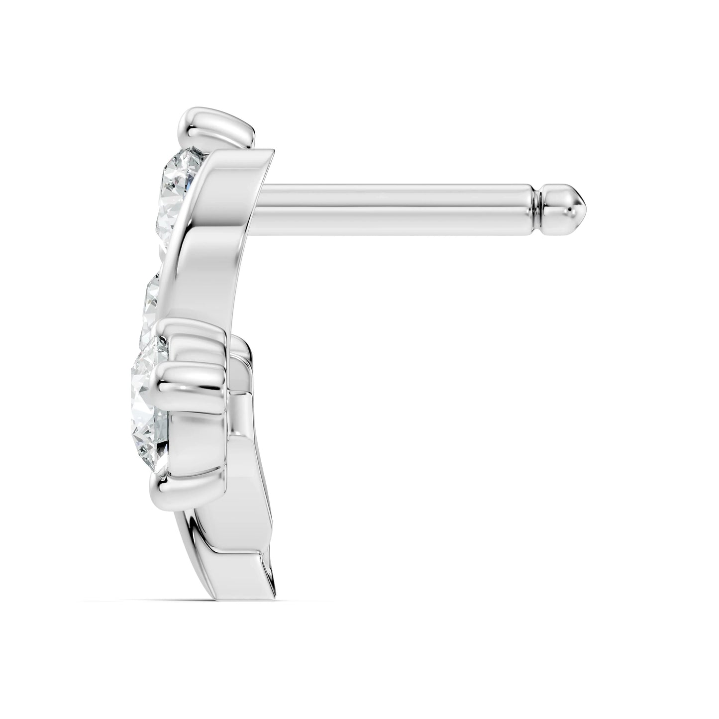 silver Aura Shine Nose Pin