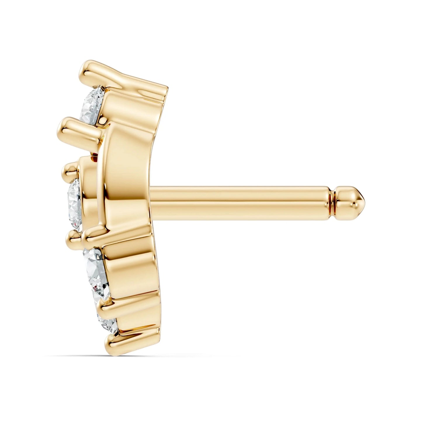 silver Diamond Petal Nose Pin