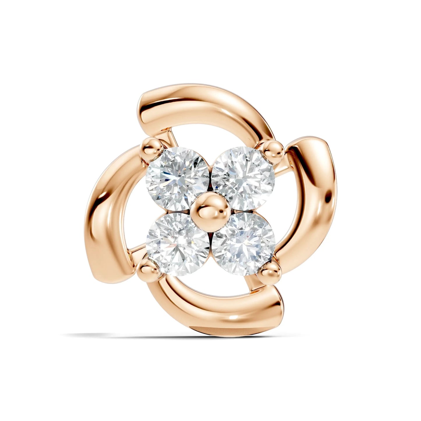 silver Celeste Floral Nose Pin