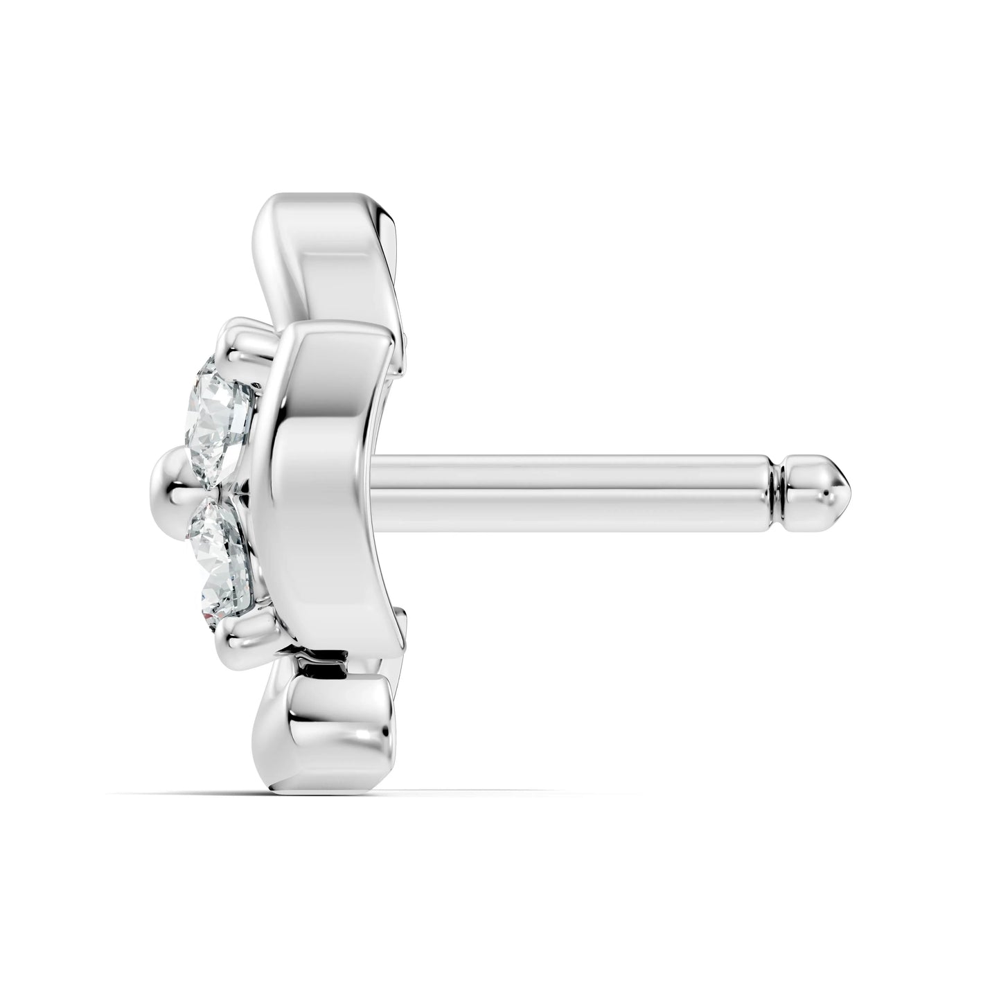 silver Celeste Floral Nose Pin