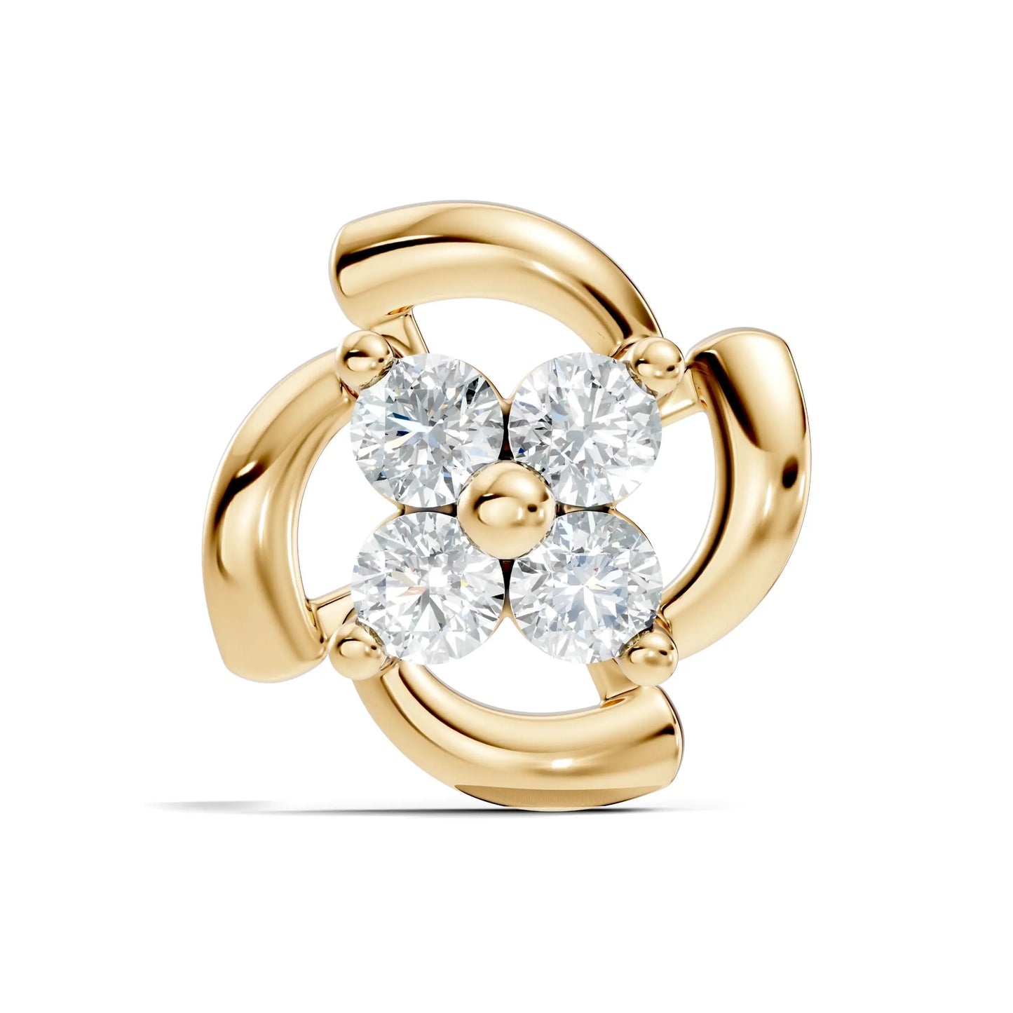 silver Celeste Floral Nose Pin