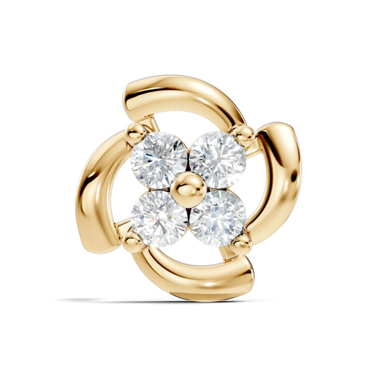 silver Celeste Floral Nose Pin